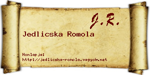 Jedlicska Romola névjegykártya